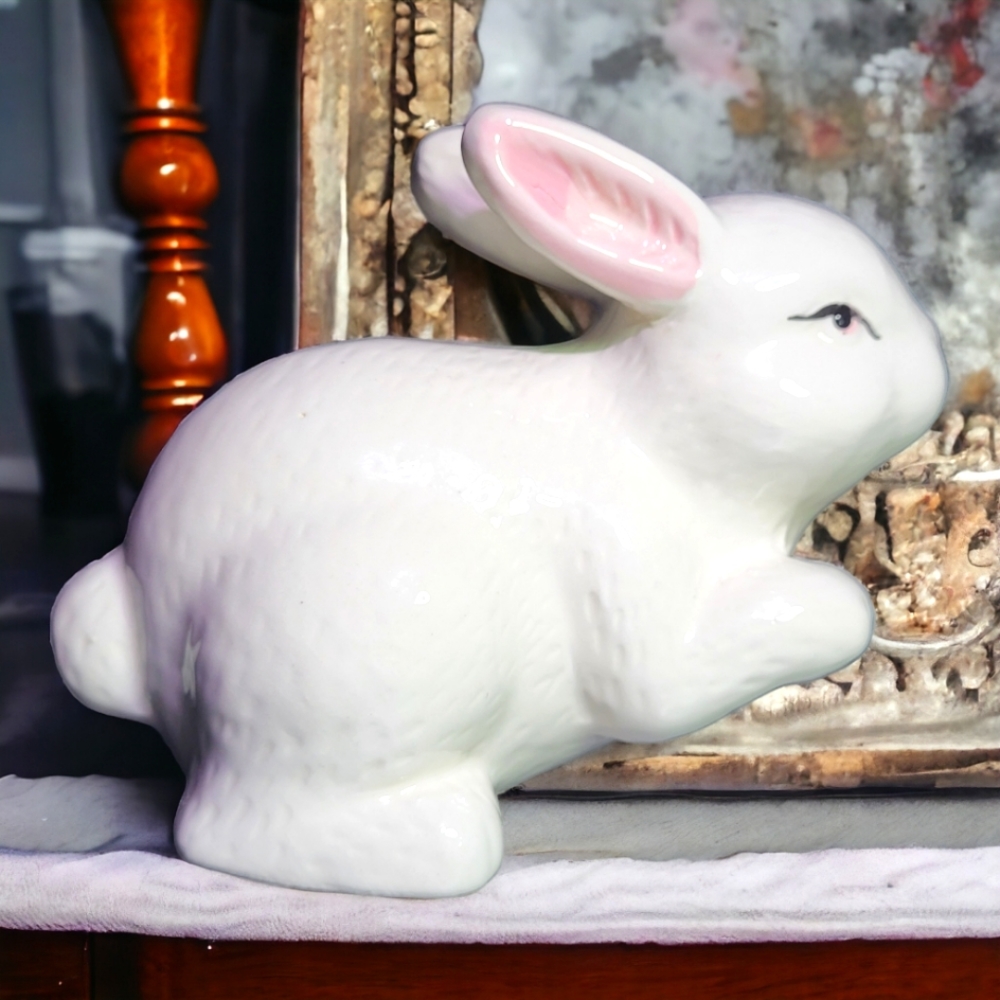 Vintage Bunny Figurine Porcelain Bunny Baby Room Decor Easter Decor